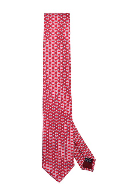 Shop SALVATORE FERRAGAMO  Cravatta: Salvatore Ferragamo cravatta in seta stampa "Nobile".
Cravatta in pura seta decorata con stampa gancini.
Composizione: 100% Seta.
Fabbricata in Italia.. NOBILE 350409-0740195
